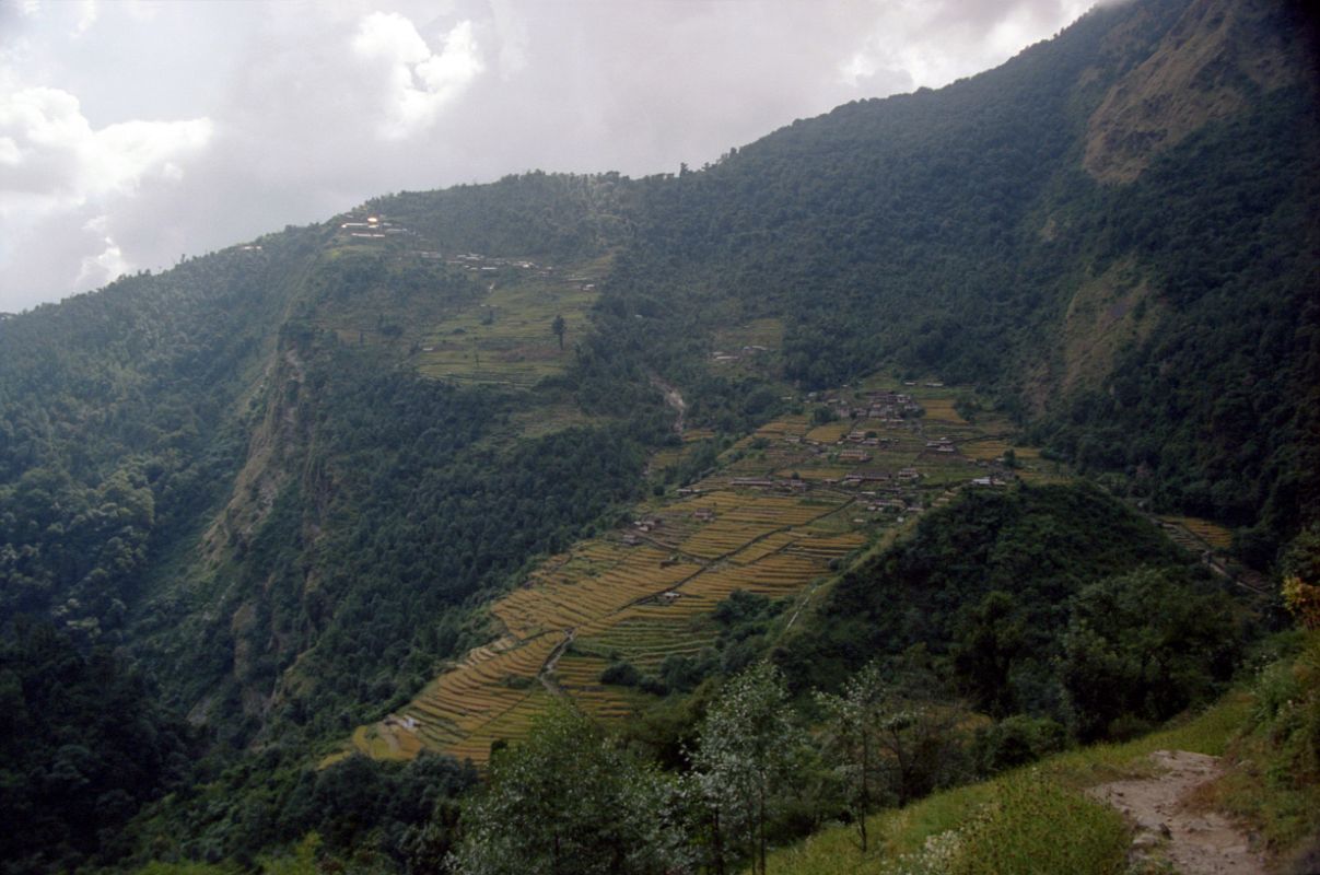 04 Looking Back At Chomrong And The Thousands Of Steps To Descend To The Bridge On The Trek To Annapurna Sanctuary 